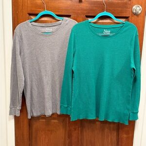 Lot of 2 Natural Reflections Long Sleeve Ribbed Shirts, Size XXL